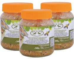 Best for Birds Vogelvoer - 3x - Vruchten pindakaas voor vogels - 340 gram - vogels voeren - vruchtenpindakaas - 4 seizoenen