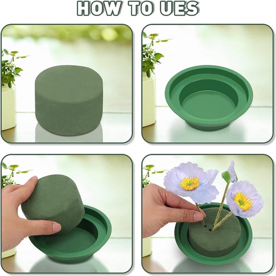4 Blocs de Mousse de , Mousse Florale SèChe Ronde de 6,5 4 Blocs de Mousse de , Mousse Florale SèChe Ronde de 6,5