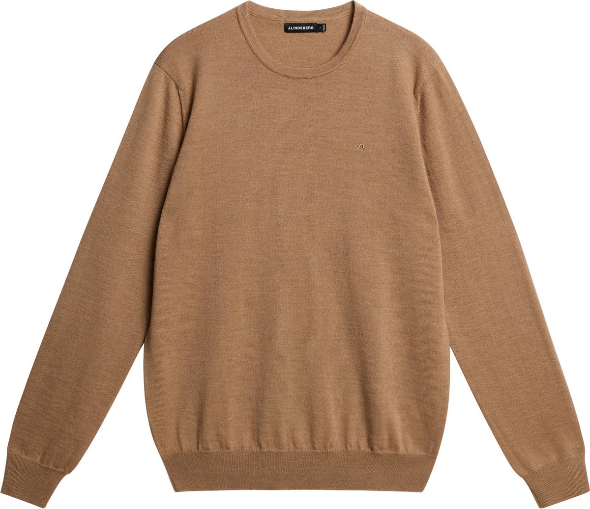 J. Lindeberg Lyle Merino Crew Neck Knit - Trui Voor Heren - Licht Bruin - S