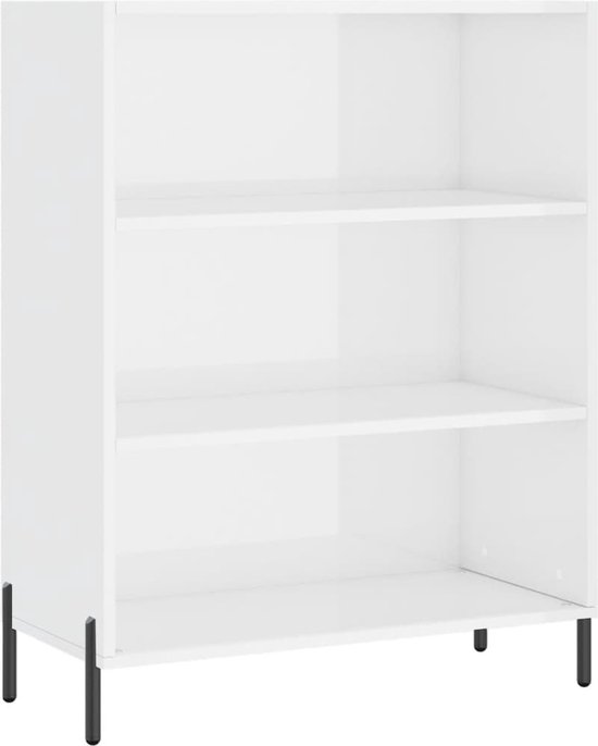 Schappenkast 69,5x32,5x90 cm bewerkt hout hoogglans wit kopen