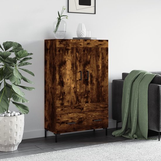 vidaXL Armoire haute 69,5 x 31 x 115 cm Bois traité Chêne fumé