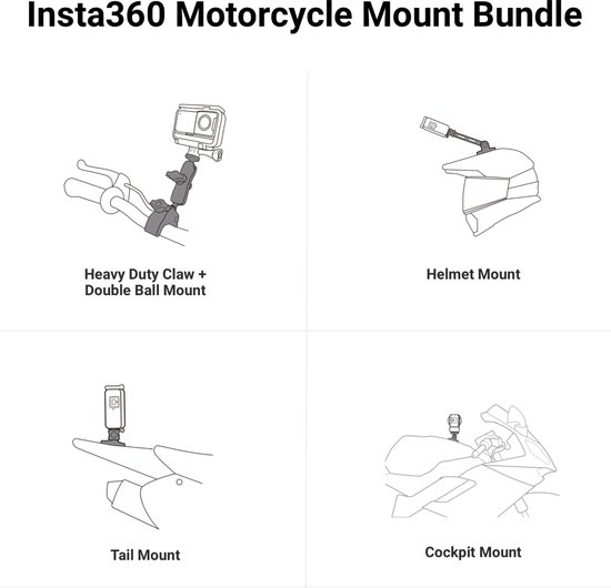 Insta360 X3 - Kit Bundle Motorcycle 4-en-1 - avec Carte SD 128Go et Perche  Selfie