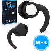 Bouchons d'oreilles EXOSKY Sleep - Bouchons de fête - Atténuation acoustique élevée (36dB) - Anti- Snurk - Bouchons d'oreilles pour dormir - Bouchons d'oreilles - Protection auditive - 2 tailles (M/L) - Siliconen sans BPA - Zwart