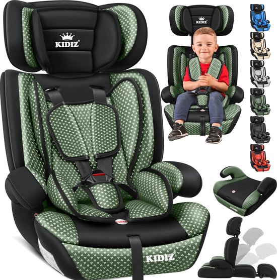 KIDIZ® kinderautostoeltje | kuip autostoeltje | 9 kg - 36 kg 1-12 jaar | groep 1/2 / 3 | universeel | goedgekeurd volgens ECE R44/04 | 6 verschillende kleuren | - Groen