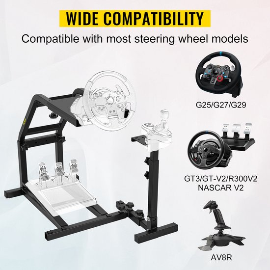 VEVOR Racing Simulator Sim Race Auto Stuur Stuurstandaard voor Logitech G29 G27 En G25 van Merkloos — afbeelding 2