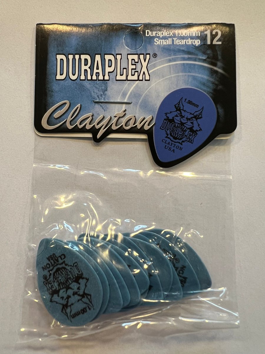 Clayton - Duraplex - small teardrop plectrum - 1.00 mm - 12-pack