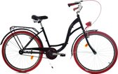 Meisjesfiets - 26 inch - robuust - rood zwart - Dallas Bike