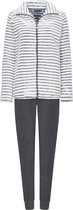 Rebelle dames huispak fleece - maat 46 - Schaduwstreep - grijs