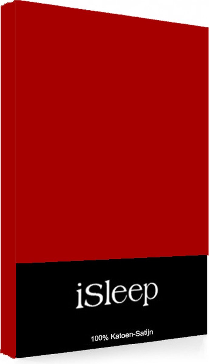iSleep Satijn-Katoen Laken - Litsjumeaux - 240x265 cm - Rood