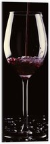 Acrylglas - Wijn - Wijnglas - Drank - Scherven - Schenken - Rood - 20x60 cm Foto op Acrylglas (Met Ophangsysteem)
