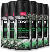 Axe - Deodorant Man - Fine Fragrance Spray - Emerald Geranium - 6 x 150 ml - 4 + 2 gratis - Voordeelverpakking
