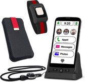 Amplicomms M 510 C 4G Smartphone met SOS nood polsband voor senioren en nekband