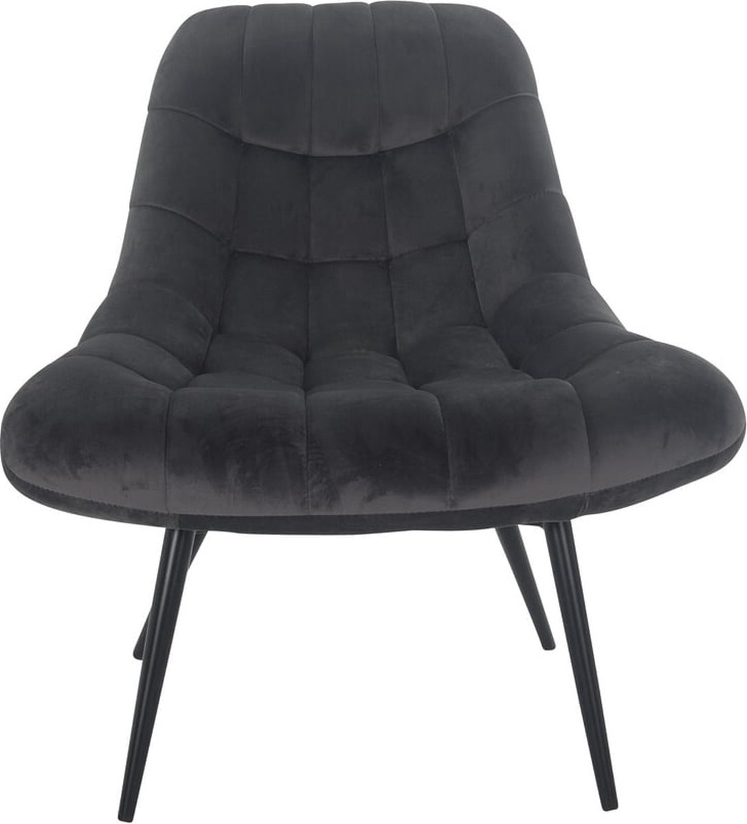 Fauteuil Stijn Grijs - Fluweel - Zithoogte 50 cm