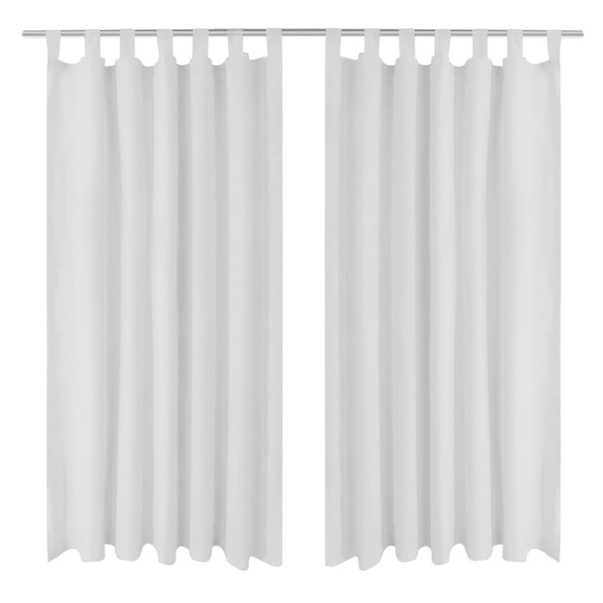 vidaXL - Micro-Satijnen - Gordijnen - met - Ringen - 140 - x - 175 - cm - 2 - stuks - (Wijnrood)