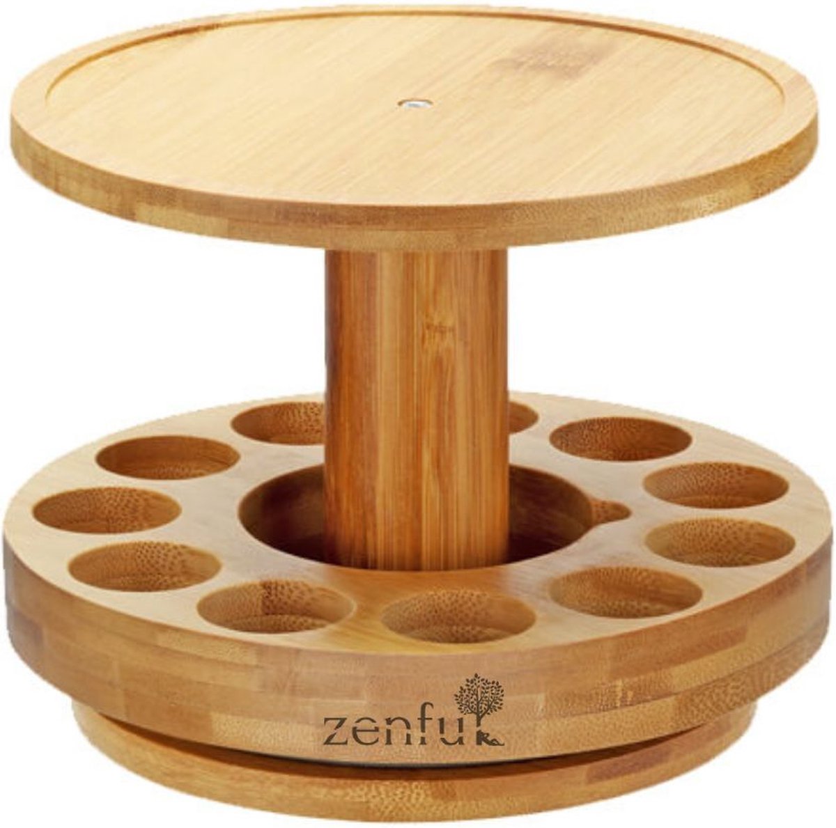 Goedkoopste Aroma Diffuser Houder - Geurverspreider Bamboe Standaard - Olie Carrousel - Etherische Olie Houder - 12 vakken - 360° draaibaar