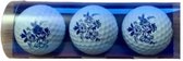 Golfpresentjes-3 delfts blauwe golfballen-Golfcadeau-orginele golfbal