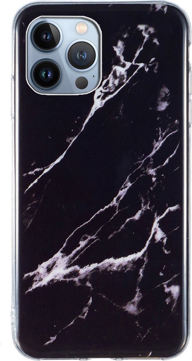 iPhone 11 Hoesje - Siliconen Back Cover - Marble Print - Zwart Marmer - Provium