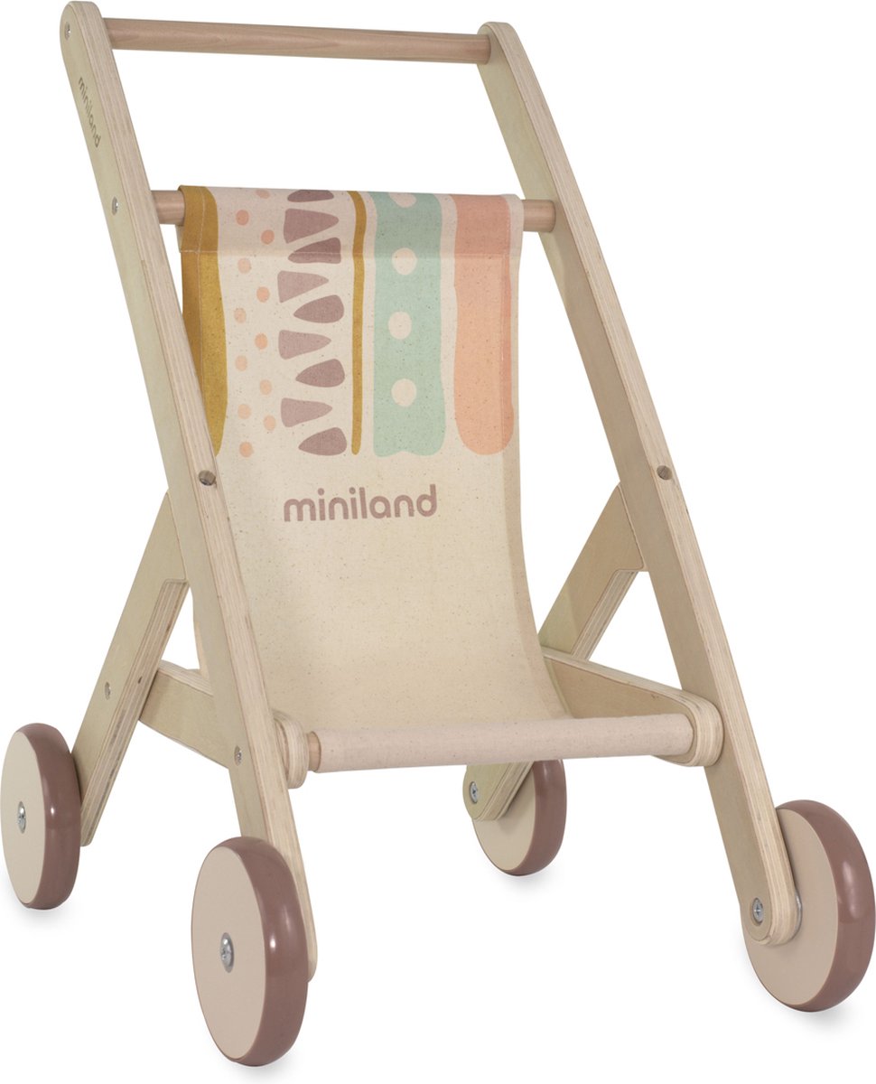 ML Poppen: POPPENBUGGY 50cm, gemaakt van hout uit duurzaam beheerde bossen, 18m+