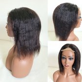 Frazimashop-Braziliaanse Remy bob pruik- kinky steil pruik 12 inch - echte menselijke haren - 100% human hair wign hair 4x4 lace wig