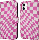 iMoshion Hoesje Geschikt voor iPhone 11 Hoesje Met Pasjeshouder - iMoshion Design Bookcase smartphone - Roze / Retro Pink