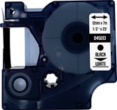 Étiquettes en plastique DULA® D1 45013 pour Dymo LabelManager - Zwart sur Wit - 12 mm x 7 m - S0720530 Tape étiquettes - 1 pièce