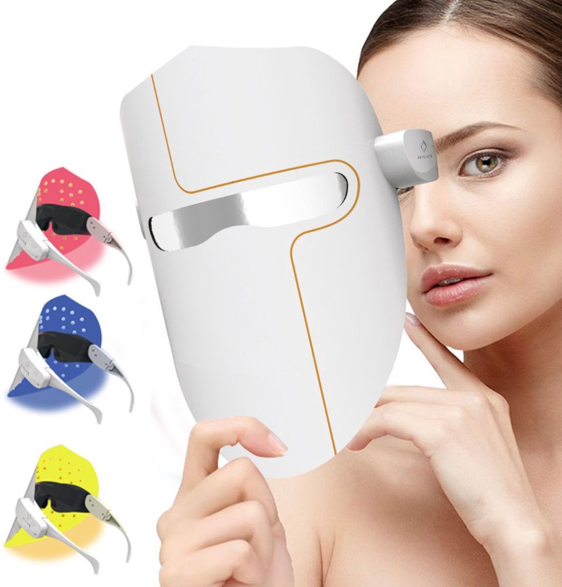 Envigante Gezichtsmasker | Led gezichtsmasker | Red light therapy | Lichttherapie Gezichtsmasker | Rood, Blauw, Oranje | Huidverzorging Anti Aging | Licht therapie