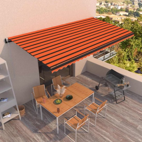 vidaXL Auvent vidaXL avec LED et capteur de vent 600x350 cm Anthracite