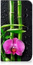 Hoesje Geschikt voor iPhone 15 Wallet Bookcase Orchidee