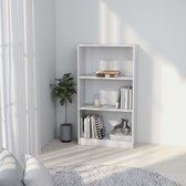 The Living Store Boekenkast - 60 x 24 x 109 cm - Wit - 3-laags ontwerp