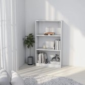 The Living Store Boekenkast - Hoogglans wit - 60 x 24 x 109 cm - 3-laags ontwerp