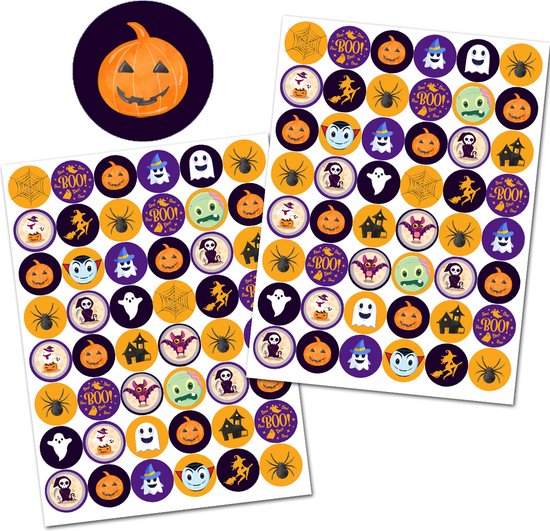 Stickervellen Halloween - Halloween Stickers - Halloween Versiering - Halloween Traktatie - Stickers voor Volwassenen - Knutselen Kinderen - Knutselen Volwassenen - Knutselen Meisjes - Stickers Jongens - Stickervellen - Halloween Decoratie