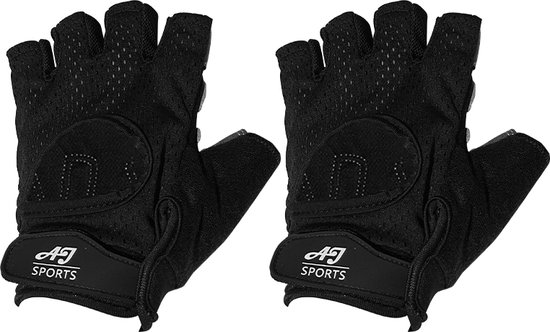 AJ-Sports Fitness handschoenen M - Sport & Fitness handschoenen Heren & Dames - Krachttraining - Fitness - Crossfit - Sport handschoenen - Sporthandschoenen - Zwart - AJ-Sports