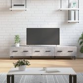 The Living Store TV-meubel Betongrijs - 150 x 36 x 30 cm - Stevig bewerkt hout - IJzeren poten
