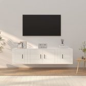 The Living Store Televisiekastenset Industrieel - 80 x 34.5 x 40 cm en 40 x 34.5 x 40 cm - Hoogglans wit