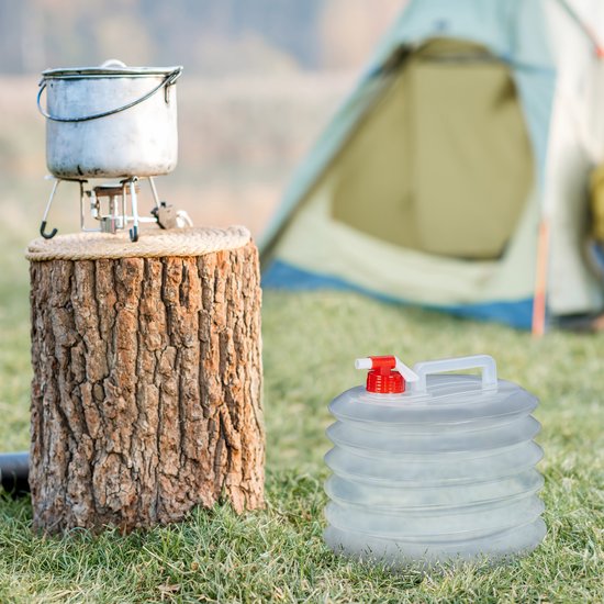 Relaxdays opvouwbare jerrycan set van 4 - 15 l watercontainer - BPA-vrij - transparant-rood van Relaxdays — afbeelding 4