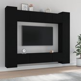 The Living Store Televisiemeubelset - Zwart - 80 x 30 x 30 cm / 30.5 x 30 x 90 cm - Wandgemonteerde functie