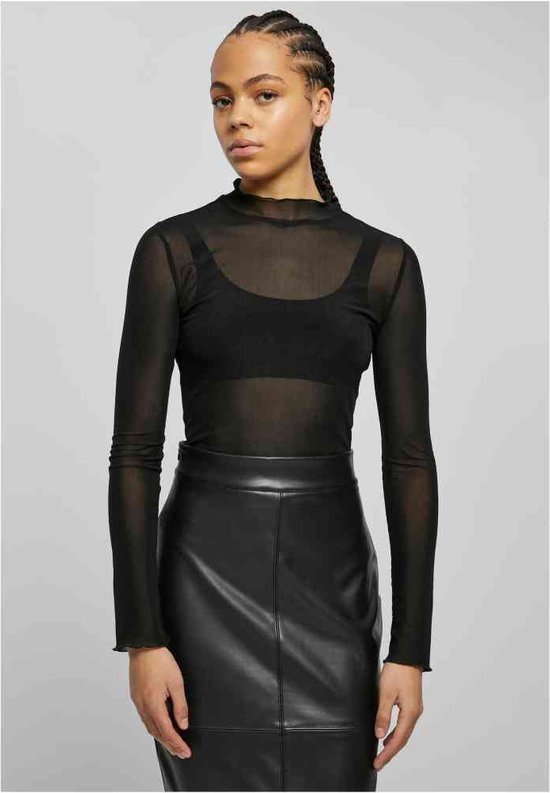 Urban Classics - Mesh Turtleneck Bodysuit - 3XL - Zwart