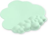 Cloud Muismat met Polssteun, Ergonomische Muismat, Antislip Basis voor Comfortabele en Precieze Bediening, Gaming Mat met Glad Oppervlak voor Typen/Gamen, Bureauaccessoires -Lichtgroen