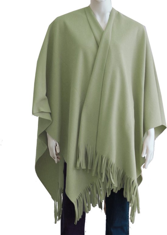 Boris Luxe châle/poncho - vert mousse - 180 x 140 cm - polaire - Accessoires vestimentaires femme
