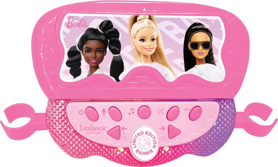 Barbie verstelbare stand met 2 microfoon met spraakeffecten, lichten, luidspreker met aux-in