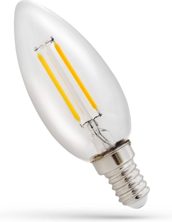 Spectrum - LED Filament lamp E14 - C35 - 1W vervangt 10W - 2700K warm wit licht