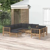 The Living Store Bamboe Tuinset - Loungebanken en Tafel - Flexibel Modulair Ontwerp