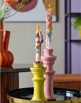 HD Collection Dinerkaars (set 2 Stuks) Drip - Kleur : regenboog - Wax - 26 cm hoog - Kerst Sinterklaas cadeau