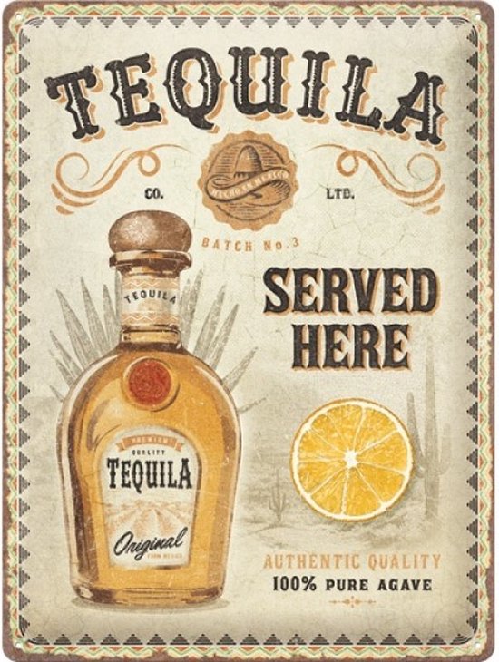 Wandbord 30 x 40 cm - Tequila Served Here