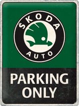 Wandbord 30 x 40 cm - Skoda Parking Only