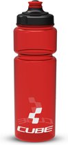 Bouteille d'eau CUBE Icon - Bidon - Grand bouchon à vis - 0,75 litre - Polyéthylène - Rouge