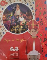 Sinterklaas cape en mijter zacht fluweel - one size de grote sinterklaas film
