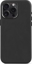 DECODED Leren Back Cover - iPhone 15 Pro Max - Hoogwaardig Europees Leer - Geschikt voor MagSafe - Black Zwart