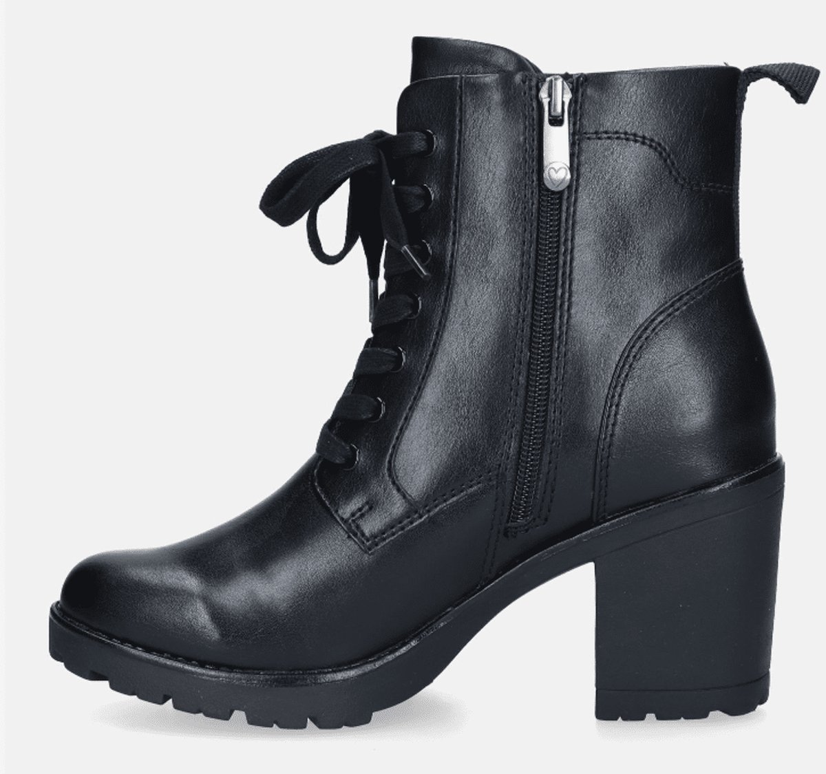 MARCO TOZZI MT Vegan, Feel Me insole Dames Lace Boot Heel - BLACK - Maat 41