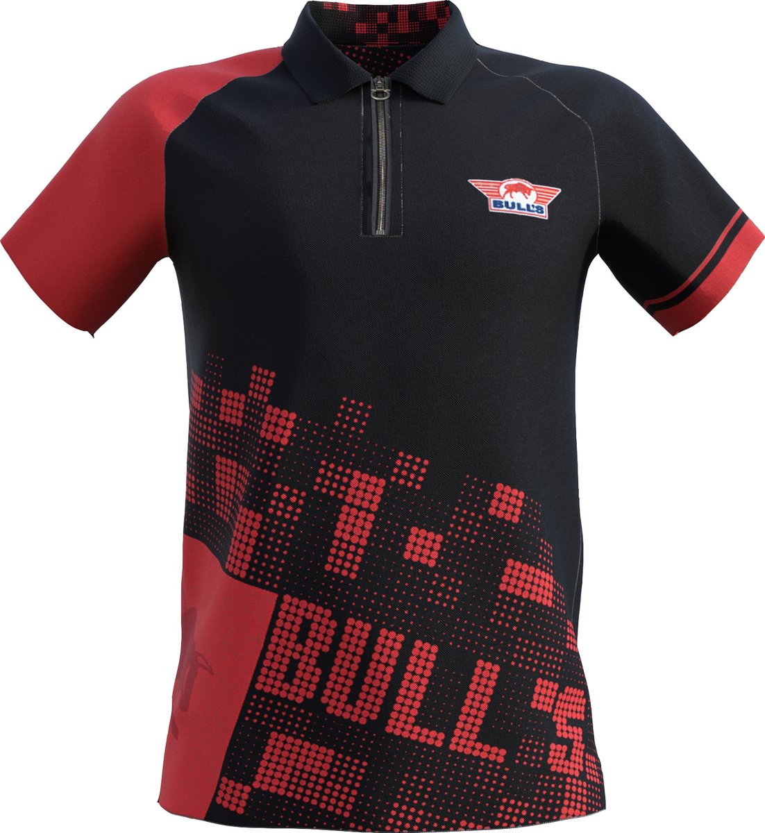 Bull's - Dartshirt - Polo - Black/Red - Maat: L